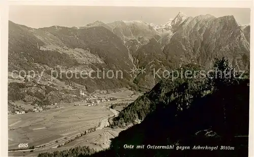 AK / Ansichtskarte 73805801 Oetz mit Oetzermuehl und Acherkogel Oetz