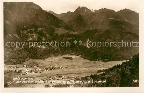 AK / Ansichtskarte  Umhausen_oetztal_Tirol_AT Blick vom Weg zur Frischmannshuette auf Stuibenfall und Strahlkogel 