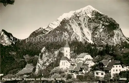 AK / Ansichtskarte  Puergg-Trautenfels_Steiermark_AT im Ennstal mit Grimming 