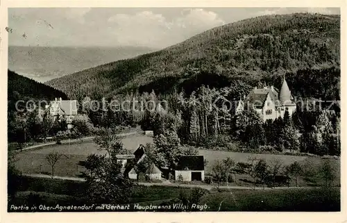 AK / Ansichtskarte  Ober-Agnetendorf_ Jagniatkow_Jelenia_Gora_Riesengebirge_PL mit Gerhart Hauptmanns Villa im Riesengebirge 