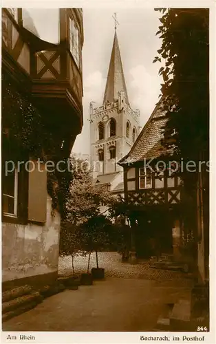 AK / Ansichtskarte  Bacharach_Rhein Am Rhein mit Posthof Bacharach Rhein