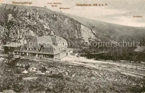 AK / Ansichtskarte  Riesengebirge_Boehmischer_Teil Prinz Heinrich Baude Mittagstein Hampelbaude Dreisteine 