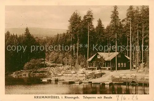 AK / Ansichtskarte  Krummhuebel_Karpacz_Riesengebirge_PL Talsperre mit Baude 