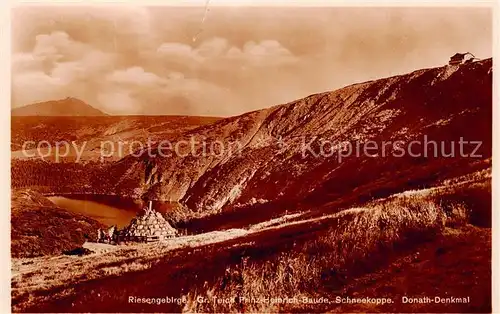 AK / Ansichtskarte  Krummhuebel_Karpacz_Riesengebirge_PL Panorama Prinz Heinrich Baude Donath-Denkmal Grosser Teich Schneekoppe 