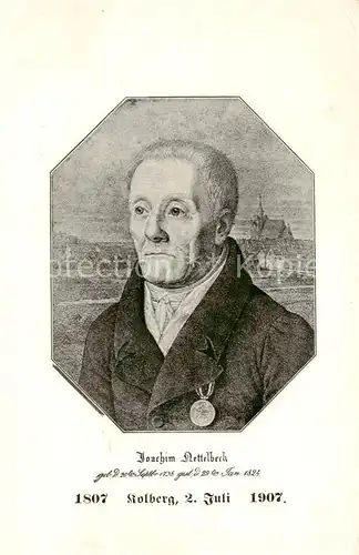 AK / Ansichtskarte  Kolberg__Ostseebad_Kolobrzeg_PL Joachim Nettelbeck Portrait Kuenstlerkarte 