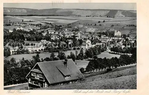 AK / Ansichtskarte 73805906 Bad_Reinerz_Duszniki-Zdrój_PL Panorama Blick auf die Stadt mit Berg-Café Kupfertiefdruck 