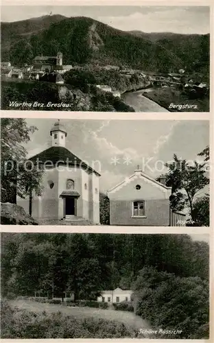 AK / Ansichtskarte 73805921 Wartha_Breslau_Niederschlesien_PL Panorama Bergsturz Kapelle Schoene Aussicht 