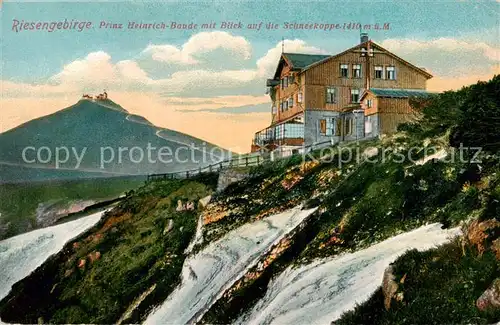 AK / Ansichtskarte  Krummhuebel_Karpacz_Riesengebirge_PL Prinz-Heinrich-Baude mit Blick auf die Schneekoppe 