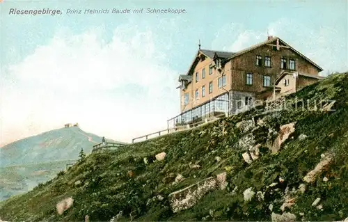 AK / Ansichtskarte  Krummhuebel_Karpacz_Riesengebirge_PL Prinz-Heinrich-Baude mit Blick auf die Schneekoppe 