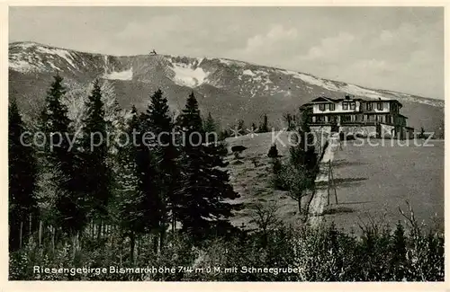 AK / Ansichtskarte  Agnetendorf_ Jagniatkow_Jelenia_Gora_Riesengebirge_PL Bismarckhoehe mit Schneegruben im Riesengebirge 