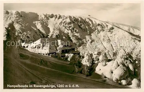 AK / Ansichtskarte  Hampelbaude_Schronisko_Strzecha_Akademicka_PL Bergbaude im Riesengebirge Winterpanorama 