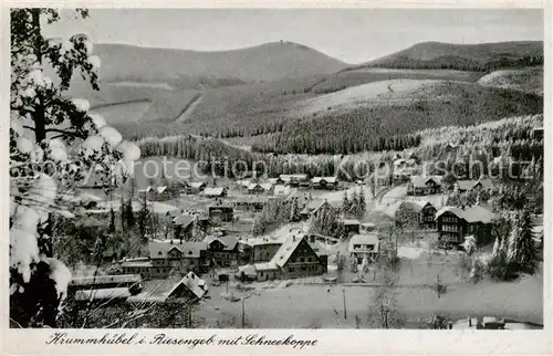 AK / Ansichtskarte  Krummhuebel_Karpacz_Riesengebirge_PL Winterpanorama mit Blick zur Schneekoppe 