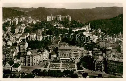 AK / Ansichtskarte  Karlsbad_Eger_Karlovy_Vary Panorama Blick vom Hotel Imperial und Stadttheater 