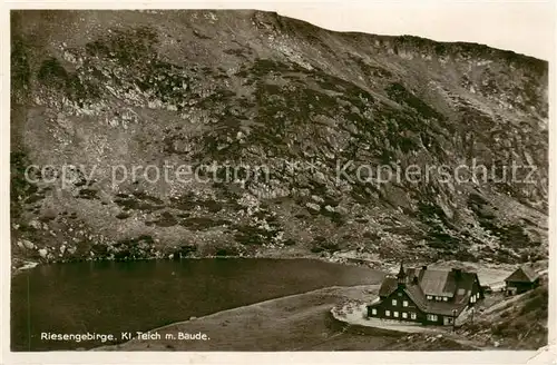 AK / Ansichtskarte  Krummhuebel_Karpacz_Riesengebirge_PL Kleiner Teich und Baude 