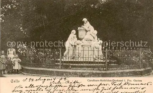 AK / Ansichtskarte  Celle_Niedersachsen Carolinen Mathilden Denkmal im Franzoesischen Garten Celle_Niedersachsen