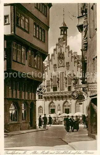 AK / Ansichtskarte  Frankfurt_Main Alter Markt mit Blick zum Roemer Frankfurt Main