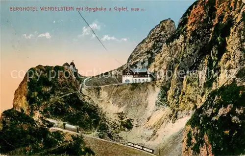 AK / Ansichtskarte 73806147 Wendelsteinhaus_1724m_Bayrischzell mit Bergbahn und Gipfel 