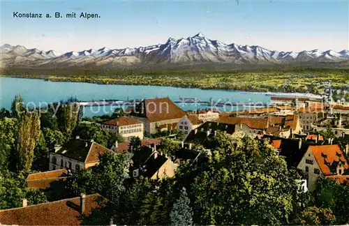 AK / Ansichtskarte 73806169 Konstanz_Bodensee mit Alpenpanorama Konstanz_Bodensee