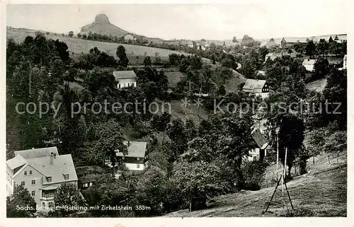 AK / Ansichtskarte  Schoena_Bad_Schandau_Saechsische-Schweiz mit Zirkelstein 