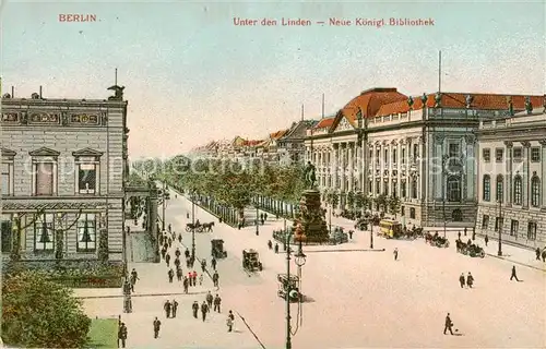 AK / Ansichtskarte 73806180 Berlin Unter den Linden Neue Kgl Bibliothek Berlin