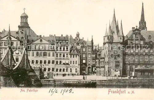 AK / Ansichtskarte  Frankfurt_Main Am Fahrtor Frankfurt Main