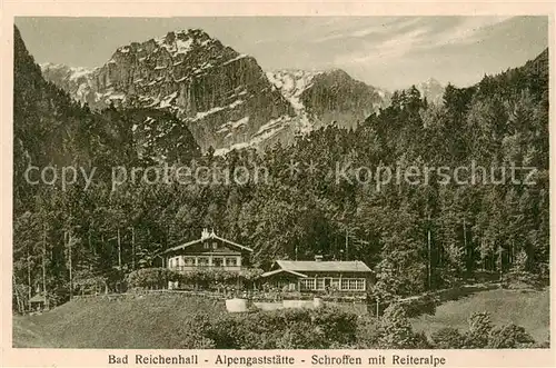 AK / Ansichtskarte 73806197 Bad_Reichenhall Alpengaststaette Schroffen mit Reiteralpe Bad_Reichenhall