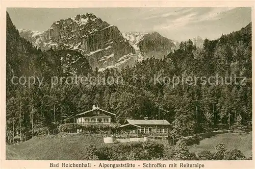 AK / Ansichtskarte  Bad_Reichenhall Alpengaststaette Schroffen mit Reiteralpe Bad_Reichenhall