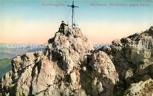 AK / Ansichtskarte 73806219 Berchtesgaden Watzmann Mittelspitze Gipfelkreuz Berchtesgaden