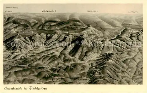 AK / Ansichtskarte  Fichtelgebirge Panoramakarte Fichtelgebirge