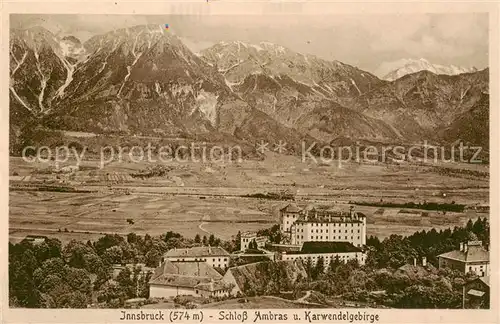 AK / Ansichtskarte 73806236 Innsbruck_Tirol_AT Schloss Ambras und Karwendelgebirge 
