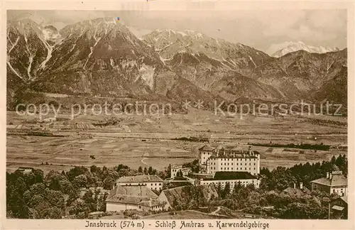 AK / Ansichtskarte  Innsbruck_Tirol_AT Schloss Ambras und Karwendelgebirge 