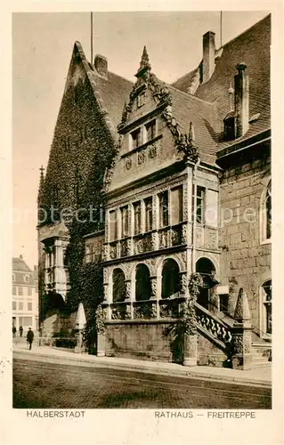 AK / Ansichtskarte  Halberstadt Rathaus Freitreppe Halberstadt