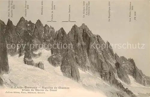 AK / Ansichtskarte Chamonix_74_Haute Savoie Aiguilles de Charmoz prises du Glacier du Geant 