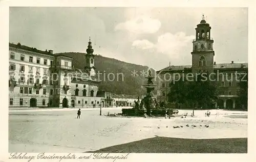 AK / Ansichtskarte 73806303 Salzburg__AT Residenzplatz und Glockenspiel 