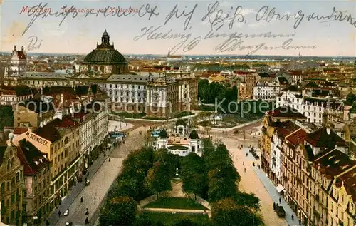 AK / Ansichtskarte  Muenchen Justizpalast und Karlsplatz Feldpost Muenchen