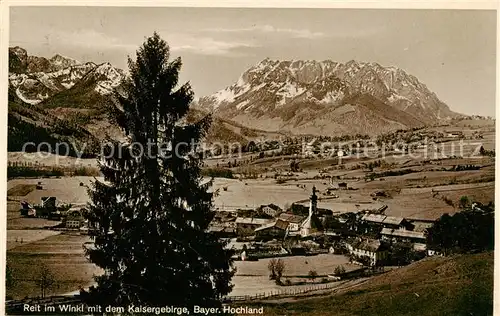 AK / Ansichtskarte  Reit_Winkl Panorama mit dem Kaisergebirge  Reit_Winkl