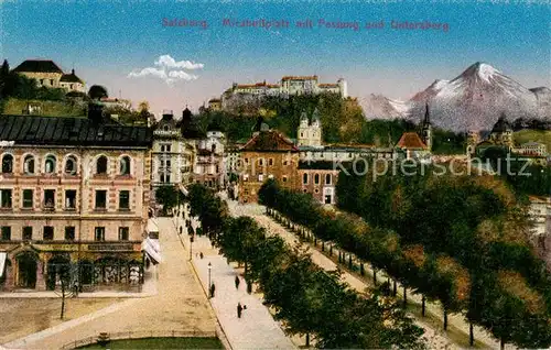 AK / Ansichtskarte 73806331 Salzburg__AT Mirabellplatz mit Festung und Untersberg 