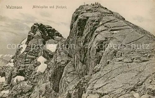 AK / Ansichtskarte 73806335 Watzmann_Berchtesgaden Mittelspitze und Hocheck 