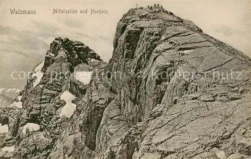 AK / Ansichtskarte  Watzmann_Berchtesgaden Mittelspitze und Hocheck 