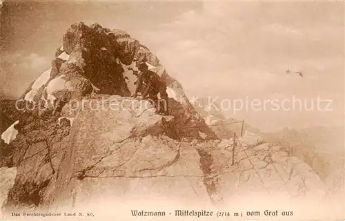AK / Ansichtskarte 73806337 Watzmann_Berchtesgaden Mittelspitze vom Grat aus 