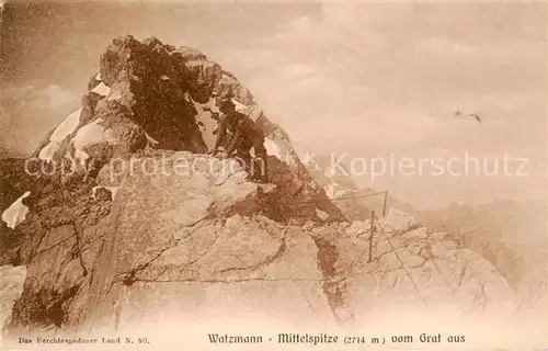 AK / Ansichtskarte  Watzmann_Berchtesgaden Mittelspitze vom Grat aus 