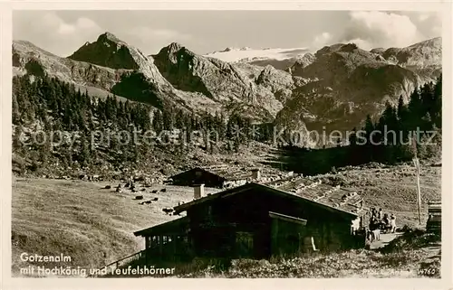 AK / Ansichtskarte 73806343 Gotzenalm_1740m_Berchtesgaden mit Hochkoenig und Teufelshoerner 