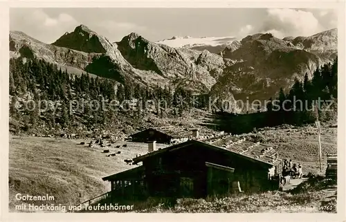 AK / Ansichtskarte  Gotzenalm_1740m_Berchtesgaden mit Hochkoenig und Teufelshoerner 