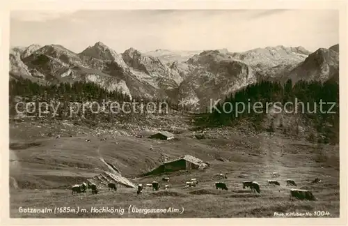 AK / Ansichtskarte  Gotzenalm_1740m_Berchtesgaden mit Hochkoenig uebergossene Alm 