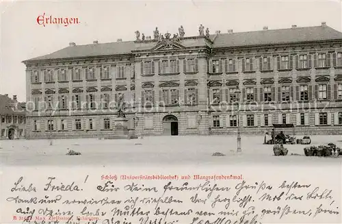 AK / Ansichtskarte  Erlangen schloss und Markgrafendenkmal Erlangen