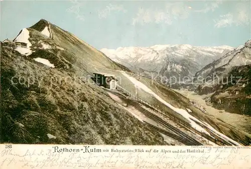 AK / Ansichtskarte Rothorn Kulm_Brienzer_Rothorn_Brienzerrothorn_BE mit Bahnstation Alpenblick und Haslital 