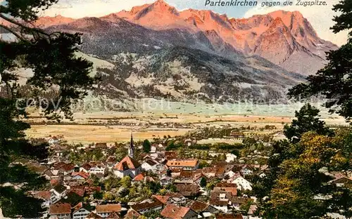 AK / Ansichtskarte  Partenkirchen mit Zugspitze Partenkirchen