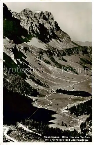 AK / Ansichtskarte Klausenpass Blick von der Vorfrutt auf Urnerboden und Jaegerenstoecke Klausenpass