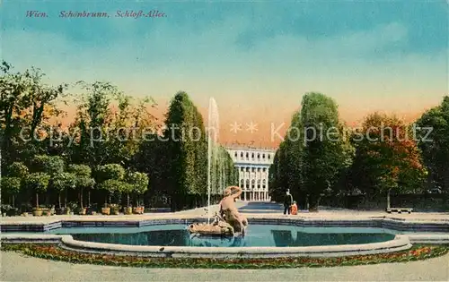 AK / Ansichtskarte  Schoenbrunn_Wien Schlossallee Wasserspiele 