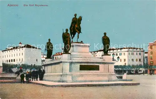 AK / Ansichtskarte Ajaccio_Corse_2A Die fuenf Napoleons Denkmal Reiterstandbild 